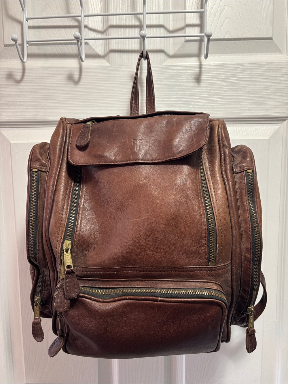 Frye Vintage Logan Brown Leather Backpack